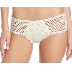 MINKPINK white ivory crochet swim bottoms
